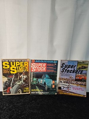 Vtg. Super Stock type magazines lot of 3 in very good condition with no labels!