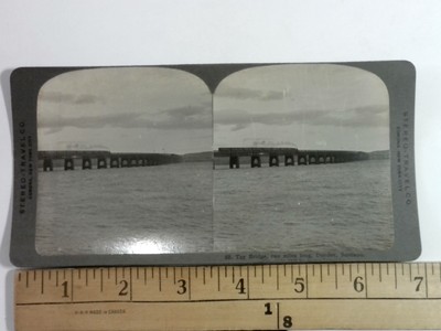Stereoview Tay Bridge Dundee Scotland Two Miles Long Stereo Travel Co Card