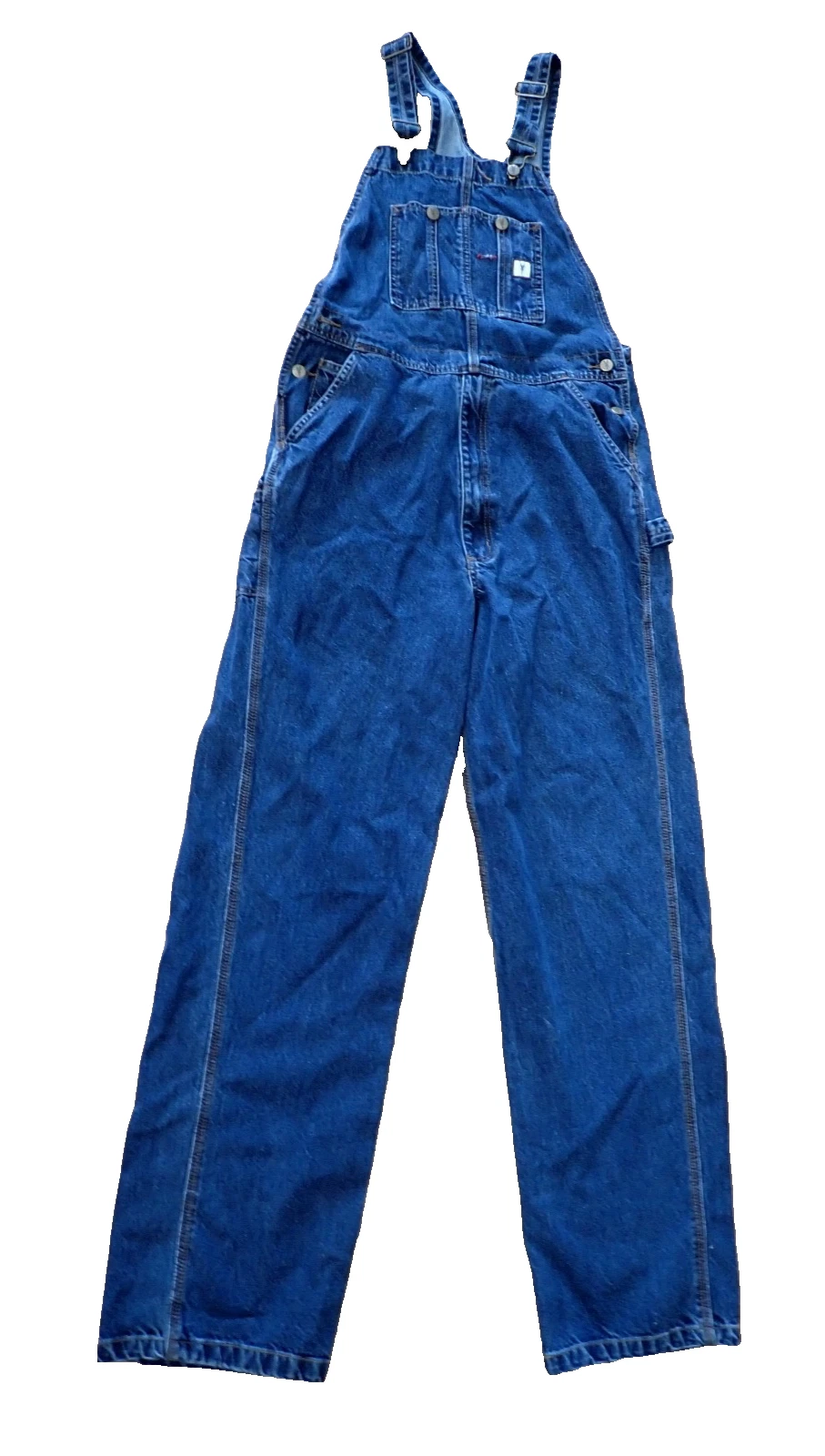 Fortress Products Men's Carpenter Bib Overalls sz 32X34 Work Blue Denim Pockets