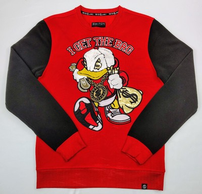 SWITCH REMARKABLE Sweatshirt Mens Sz S Uncle Scrooge Disney ''I Get The Bag'' Gold