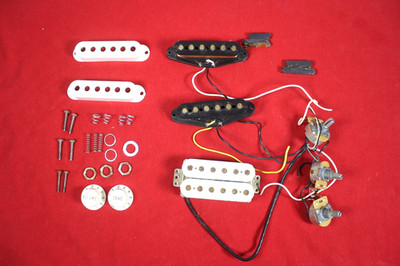 Fender MIM Squier PICKUP SET w/ Pots Strat Stratocaster Pickguard Made In Mexico