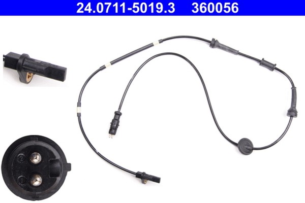ATE ABS Sensor Raddrehzahl 24.0711-5019.3 FüR Bravo Fiat Brava 1 16V 182 JTD 105-image