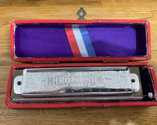 Vintage Super Chromonica harmonica - M Hohner With Original Box, Germany 1920s
