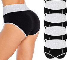 4 Pack High Waisted Women Briefs Cotton Fit Underwear Breathable Stretch