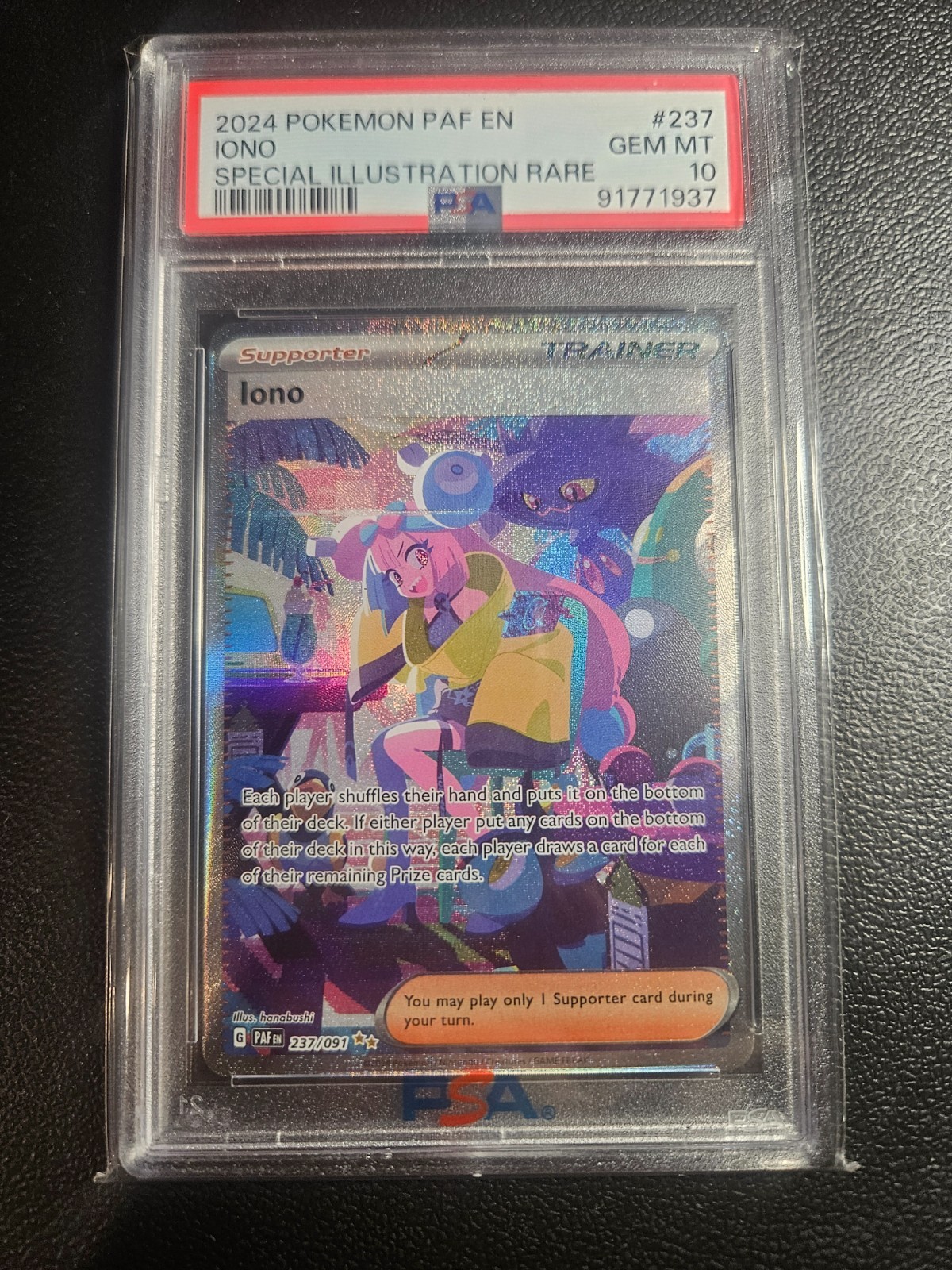 Iono 237/091 SV: Paldean Fates Holo Alt Art PSA 10