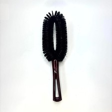 Vintage Stanley Home Clothes Upholstery Lint Brush Black Bristles Brown Handle
