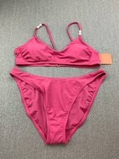 Shade  Shore Beaded Pearl Underwire Bikini 2 Pc Swimsuit Women XL 16 Pink