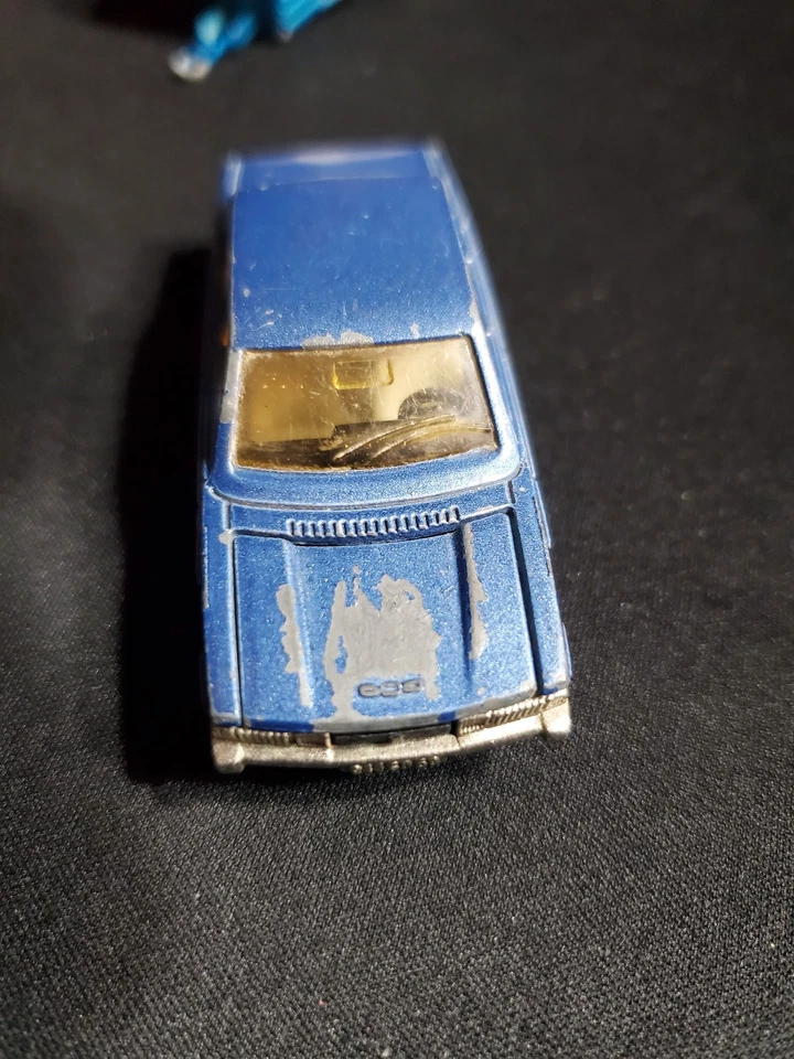 (1279) Majorette Peugeot 604 bleu 1:60 + van - Photo 3/4