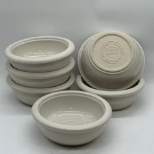 Roseville Ohio Friendship Pottery FP Bowls Set Of 6 Heavy Duty White Stoneware