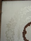 Vintage framed linen cross stitch  "A" monogram silk thread needle point   — photo 4