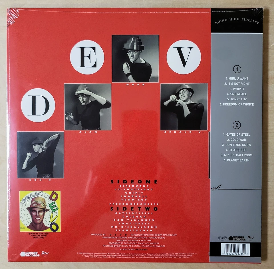 Devo Freedom Of Choice Rhino High Fidelity 180g Vinyl AAA Sealed Numbered - Image 2 of 2