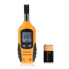 Digital Psychrometer - Compact Handheld Temperature & Humidity Meter with Bat...
