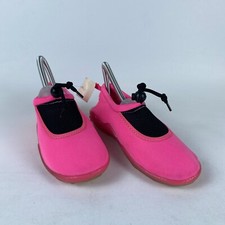 Beach Aqua Non-Slip Water Shoes Kids Girls Size 4 C Pink  Black Bungee Closure