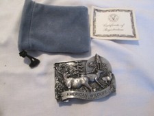 Vintage 1981 Siskiyou AMERICAN WILDLIFE Elk Commenative Pewter Belt Buckle