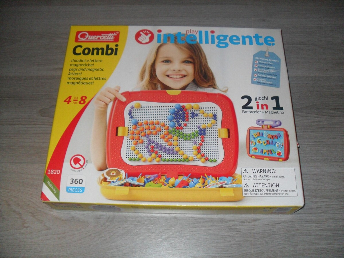 Quercetti Combi In Pegs And Magnetic Letters Board NEW UK