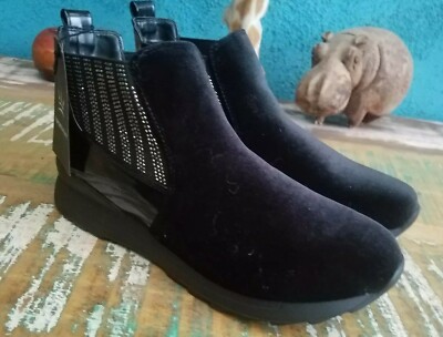 Francesco Milano Rhinestones Velour Sneaker Ankle Boot Sz 39/6/9