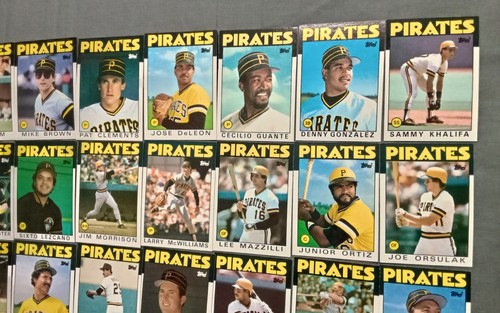 PITTSBURGH PIRATES 1986 Topps Team Set BREAM RHODEN REUSCHEL TANNER RAY 28 CARD - Picture 4 of 6