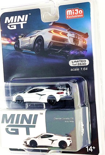 Chevrolet Corvette Z06 Mini GT 1:64 con Z07 ⬜ blanco ártico ⬜ exclusivo de MIJO #677 - Imagen 5 de 11