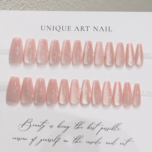24 Pcs Cat Eye Winter Press on Nails for Gluing Long Korea False Nail for Girls - Picture 2 of 14