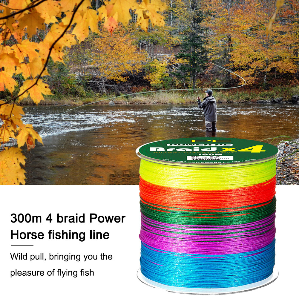 300M 4 Strands Braided Fishing Line Multicolor PE Line (3.0 Multicolor