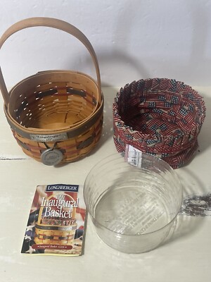Vintage Longaberger 1997 Inaugural Basket Americana Liner Protector Tie-On USA