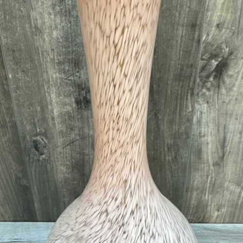 Vintage MCM Murano Pale Pink Swirl Glass Brass Boudoir Table Lamp Ornate Base - Picture 4 of 19