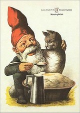 Zwerg Katze D&auml;nemark Nissen og Katten Futter Plakate A2 196