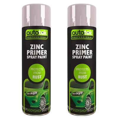 AutoTek Zink Grundierung Mehrzweck Aerosol Sprühfarbe 500ml x2