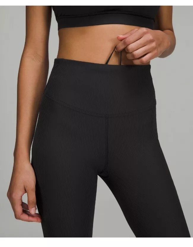 NWT lululemon Base Pace HR Tight 25*Ribbed-Size2 Black