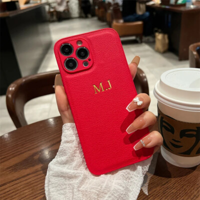 Personalised Leather Case for iPhone 16 15 Plus 14 13 12 11 XR XS X 8 7 Pro Max