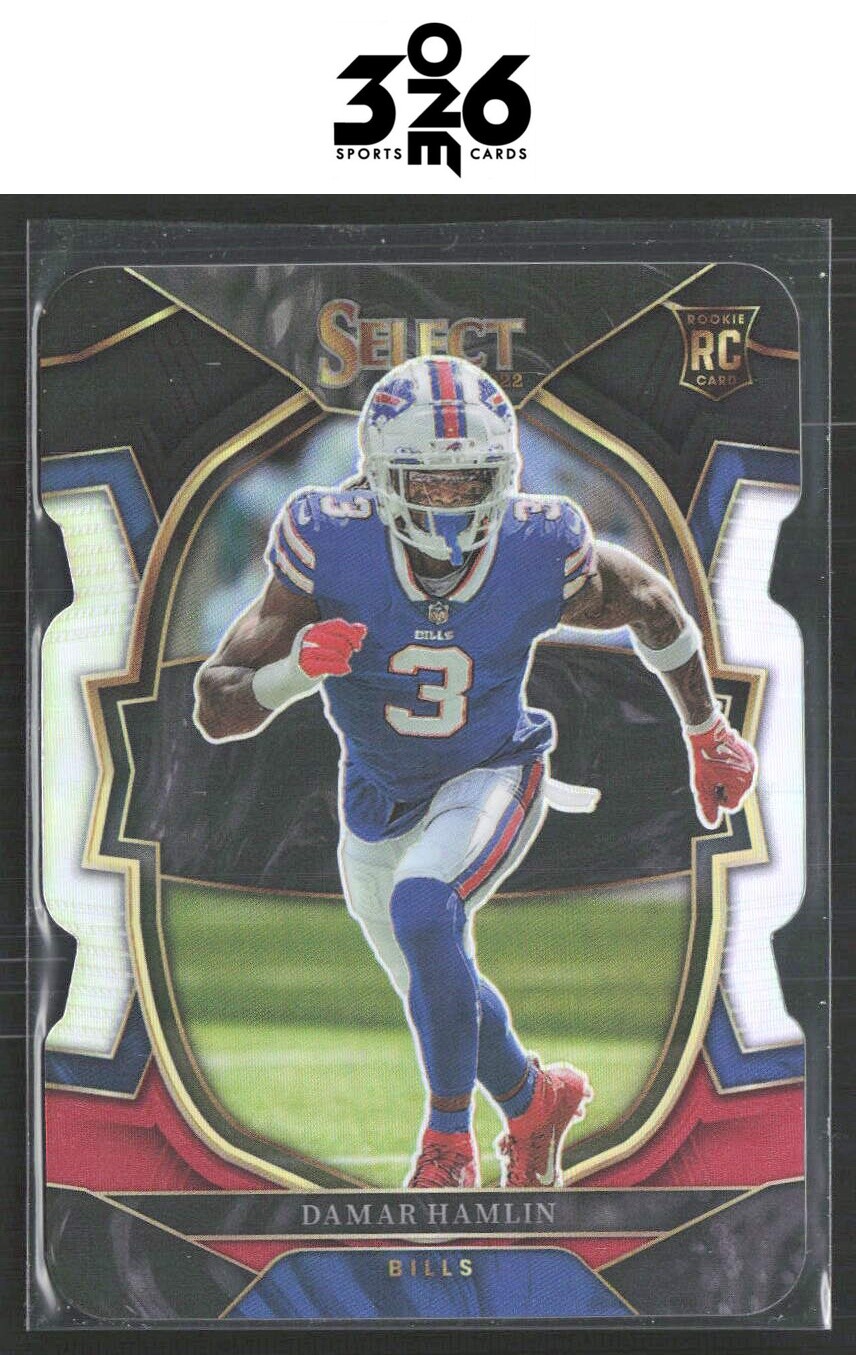 Damar Hamlin 2022 Panini Select Black and Red Prizm Die Cut #100 RC