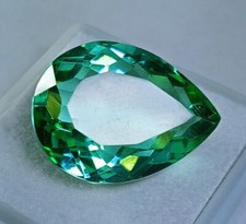 Natural Brazilian Light Green Topaz 17-18Ct Pear Cut Certified Loose Gemstone