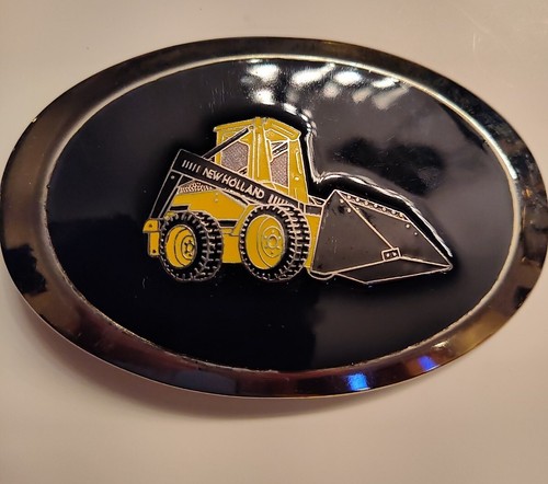 Vintage New Holland Planierraupe Emaille Landwirtschaft Emaille Gürtelschnalle