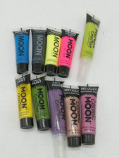 Big lot of 10 Moon Glow face  body paints, great assorted colors 
