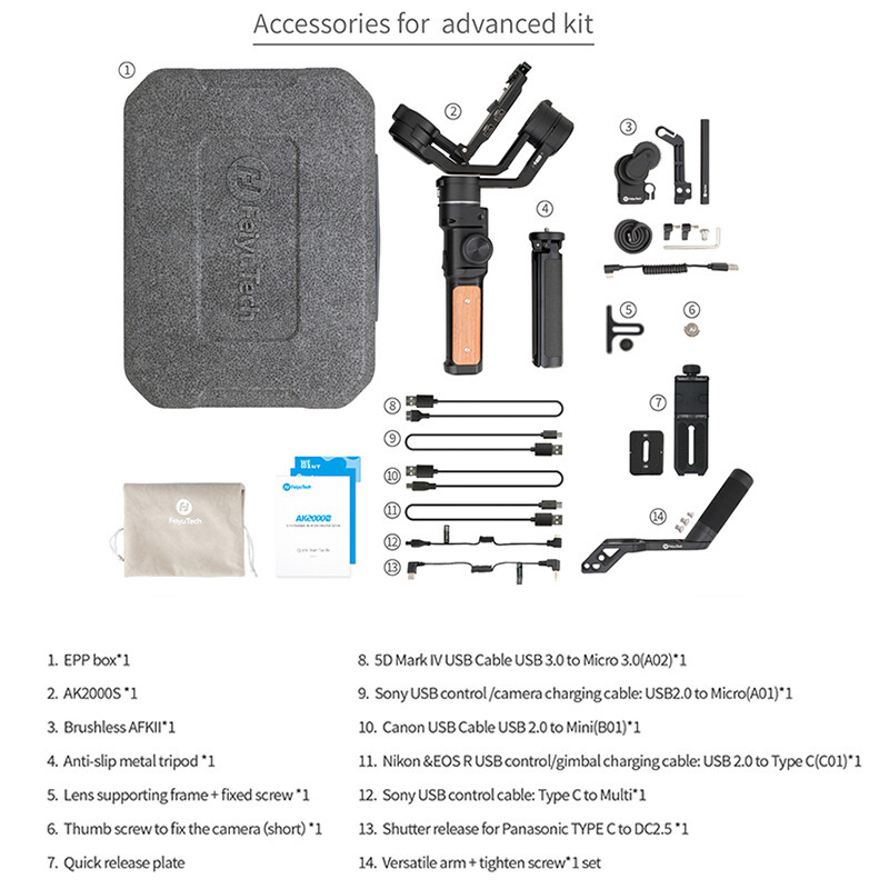FeiyuTech AK2000S Adv 3-Axis Handheld Gimbal Stabilizer fr