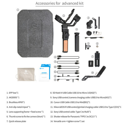 FeiyuTech AK2000S Adv 3-Axis Handheld Gimbal Stabilizer fr