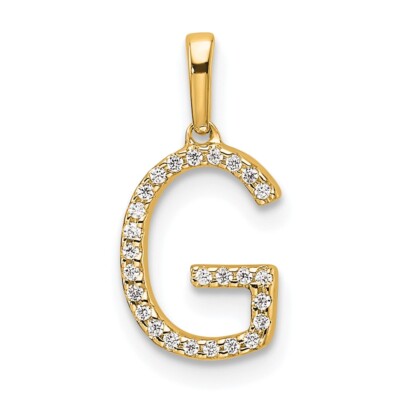 10K Gelbgold Diamant Buchstabe G Initiale Anhänger PM9798G-008-1YA