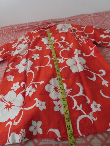 Vintage Hilo Hatties Hemd Herren Hawaii Orange Tiki Aloha Made In USA Floral - Bild 8 von 9