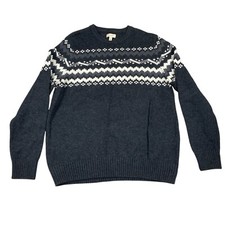 Sonoma Men's Sweater XL Charcoal Gray  White Cotton Blend