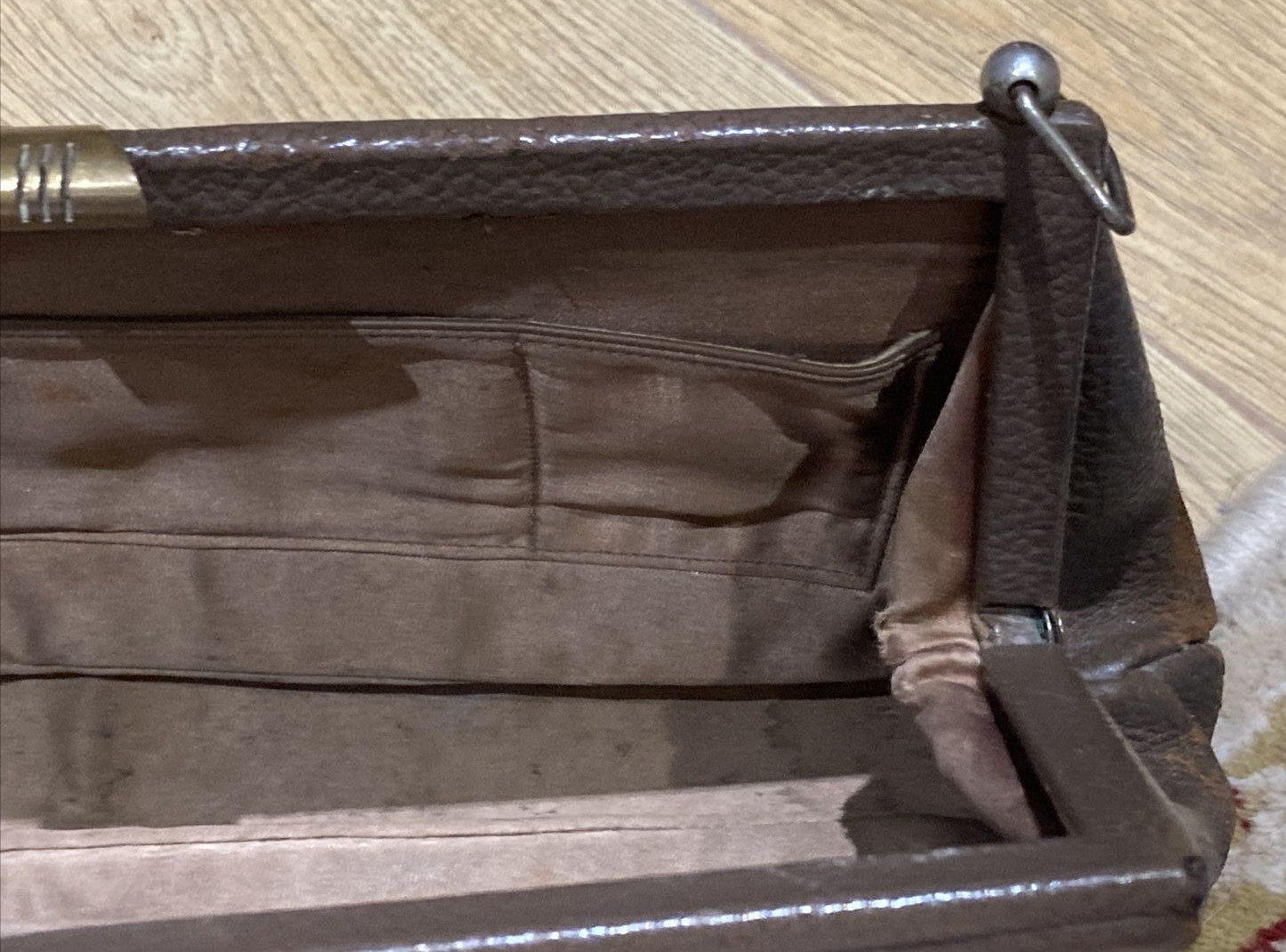 Waldybag Box & Well Used 1930s/40s Vintage Brown Top Handle Handbag Needing TLC 18