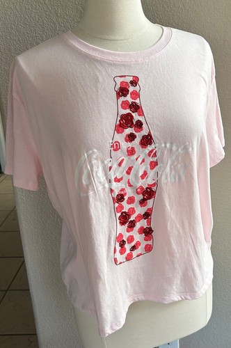 Coca Cola T-Shirt rosa mit geprägten Rosen in der Flasche Gr. 3XL Fun - Bild 2 von 9