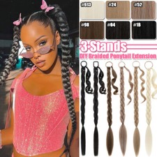 Natural As Human Extra Long DIY Braided Ponytail Hair Extensions With Hair Tie
