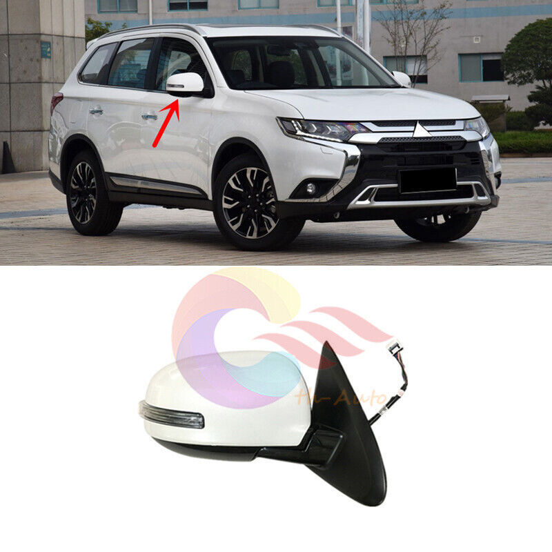 Mitsubishi Outlander 2013-2020 Right Side 9-Pin White Rearview Mirror Assembly