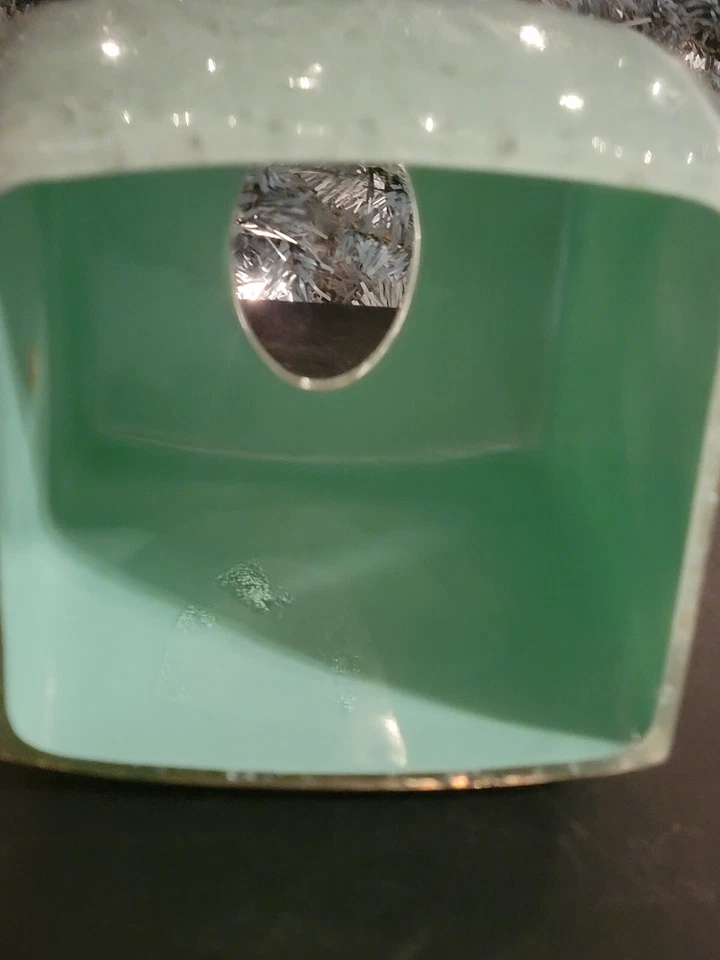 Nicole Miller Home acrílico sobre verde menta con caja de pañuelos manchas plateadas Foto 3 de 4