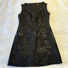 Laundry by Shelli Segal Black Animal Print Sleeveless Shift Dress Size 2