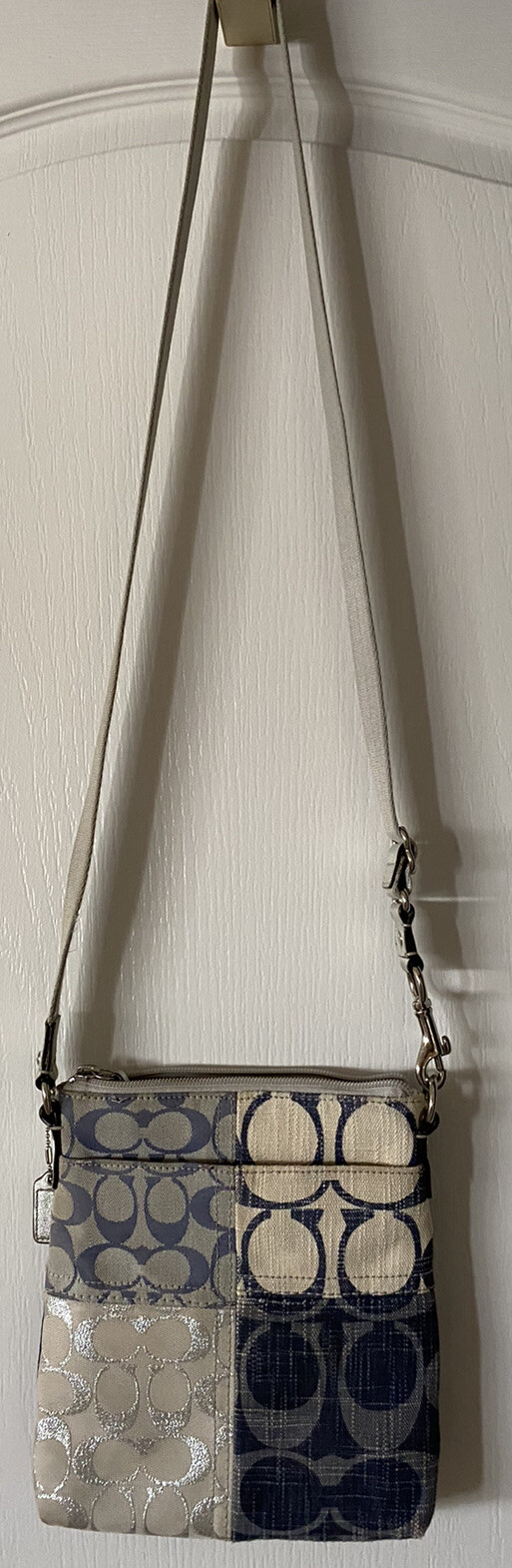 Coach Poppy Signature Denim Patchwork Leather Crossbo… Gem