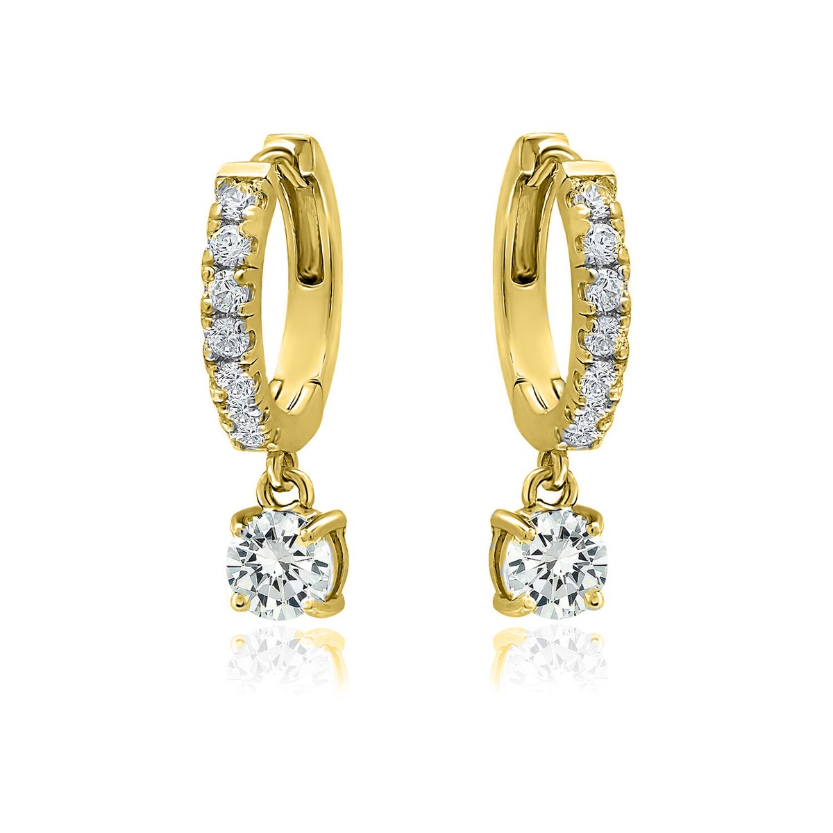 ◆STONEHENgE◆ 14K Cubic Drop Earrings StoneHenge 14K Pearl Drop Earrings SO0072 Crystal Pearl C.Z