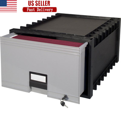 Lockable Archive Drawer Legal Size Files Stackable Modular Design W/ Wheels New