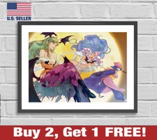 Póster Darkstalkers Morrigan Felicia Hsien-Ko impresión 18" x 24" arte sala de juegos
