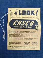 Vintage 1950 COSCO ENAMELED YOUTH CHAIR • Model 14-B • Hamilton Manufacturing